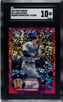 2023 Topps Chrome James Outman #81 Magenta Speckle Refractor baseball card SGC 10