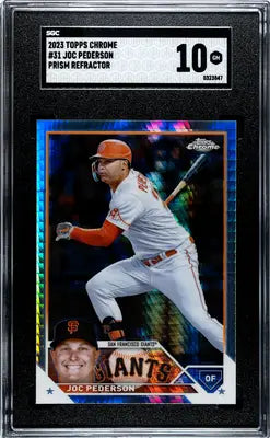 2023 Topps Chrome Joc Pederson Prism Refractor baseball card SGC 10 gem mint