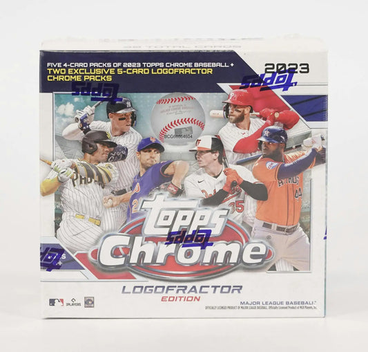 2023 Topps Chrome Logofractor Baseball Box featuring Logofractor Chrome Autographs and logo design