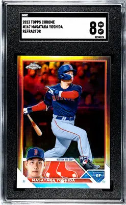 Graded 2023 Topps Chrome Masataka Yoshida #167 Refractor Baseball Card SGC 8
