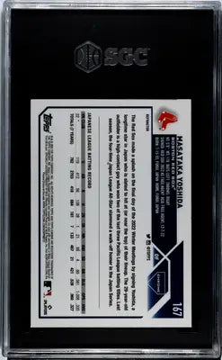 Graded A baseball trading card of Masataka Yoshida from 2023 Topps Chrome series