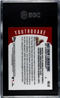 2023 Topps Chrome Matthew Liberatore #YQ-32 Youthquake Baseball SGC 10