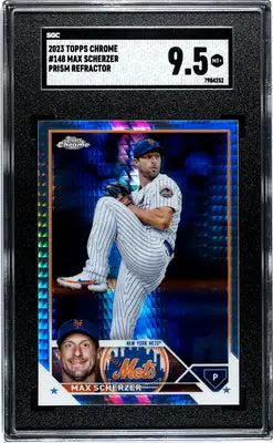 2023 Topps Chrome Max Scherzer #148 Prism Refractor Baseball Card SGC 9.5