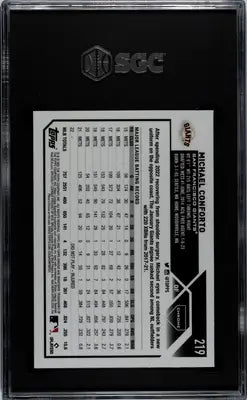 Graded 2023 Topps Chrome Michael Conforto Prism Refractor Baseball Card SGC 9
