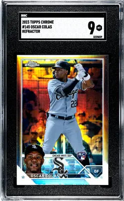 2023 Topps Chrome Oscar Colas #145 Refractor Baseball SGC 9