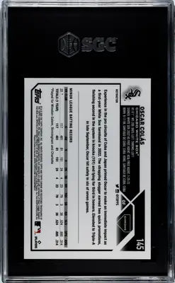 2023 Topps Chrome Oscar Colas #145 Refractor Baseball SGC 9