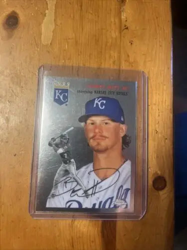 Autographed 2023 Topps Chrome Platinum Anniversary Bobby Witt Jr. baseball card