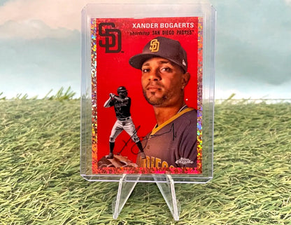 Xander Bogaerts 2023 Topps Chrome Platinum Rose Gold Speckle Refractor #/75 card