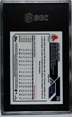 Graded chrome Rafael Devers baseball card 2023 Topps Chrome Rafael Devers #206