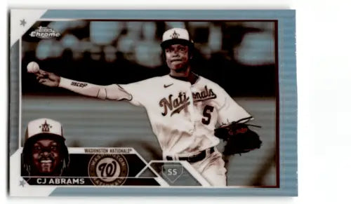 CJ Abrams 2023 Topps Chrome Refractor Sepia baseball card with original gloss finish