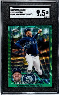 2023 Topps Chrome Robbie Ray Green Wave Refractor baseball card SGC 9.5