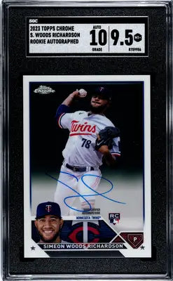 Graded 2023 Topps Chrome Simeon Woods Richardson rookie autographed card SGC 9.5
