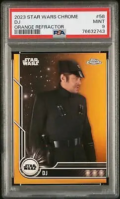 Graded Star Wars Chrome DJ trading card from 2023 Topps Chrome Star set