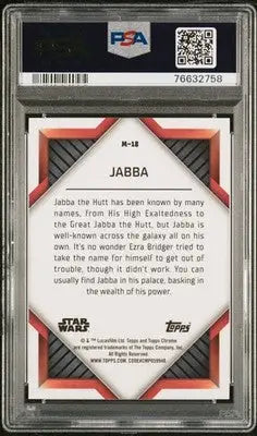 2023 Topps Chrome Star Wars Monikers Jabba The Hutt #M18 PSA 9