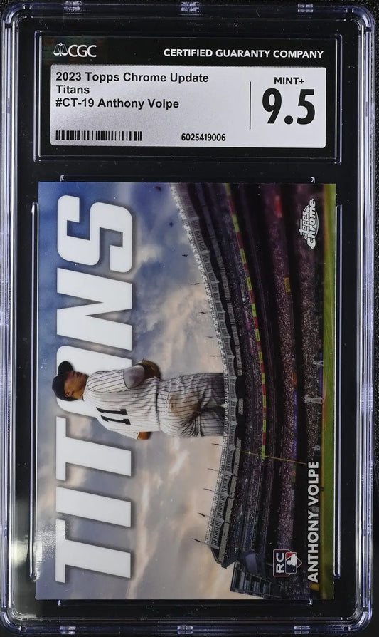 Graded Topps Chrome Update Anthony Volpe baseball card CGC 9.5 Titans collectible