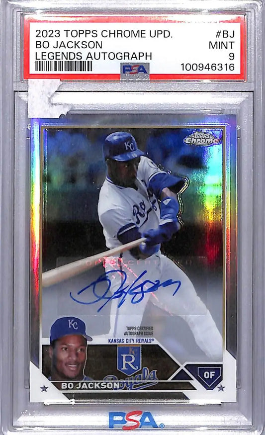 2023 Topps Chrome Update Legends Bo Jackson autograph baseball card PSA 9 MINT