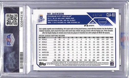 A graded Bo Jackson baseball card from 2023 Topps Chrome Update Legends series