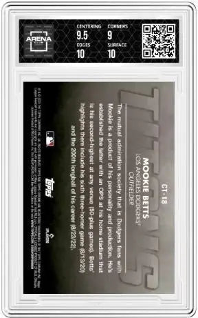 Graded Topps Chrome Update Mookie Betts baseball card #CT-18 Titans Baseball Arena Club 9.5