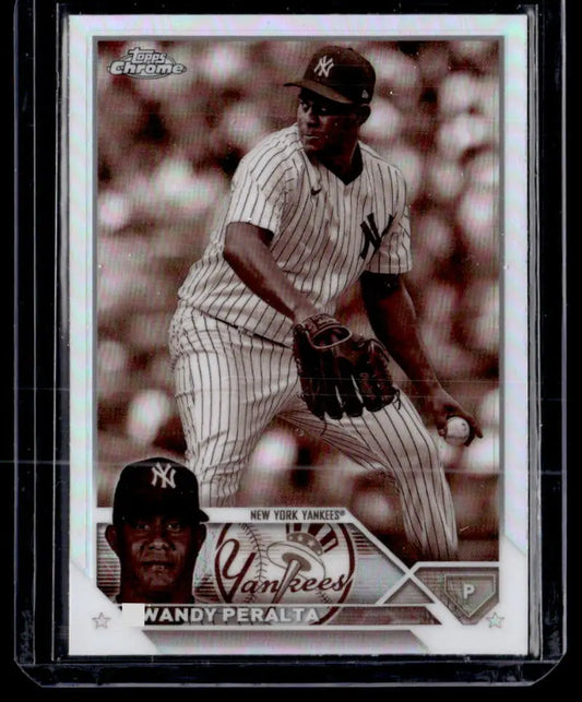 Baseball card of New York Yankees pitcher Wandy Peralta from 2023 Topps Chrome Update