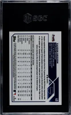 Graded 2023 Topps Chrome Vaughn Grissom baseball card magenta refractor SGC 10