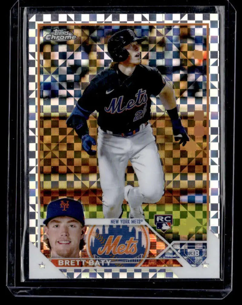Brett Baty New York Mets Baseball Card in black jersey and white pants design