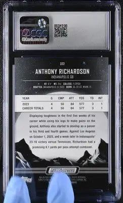 Graded Anthony Richardson football card from 2023 Topps Composite Anthony series