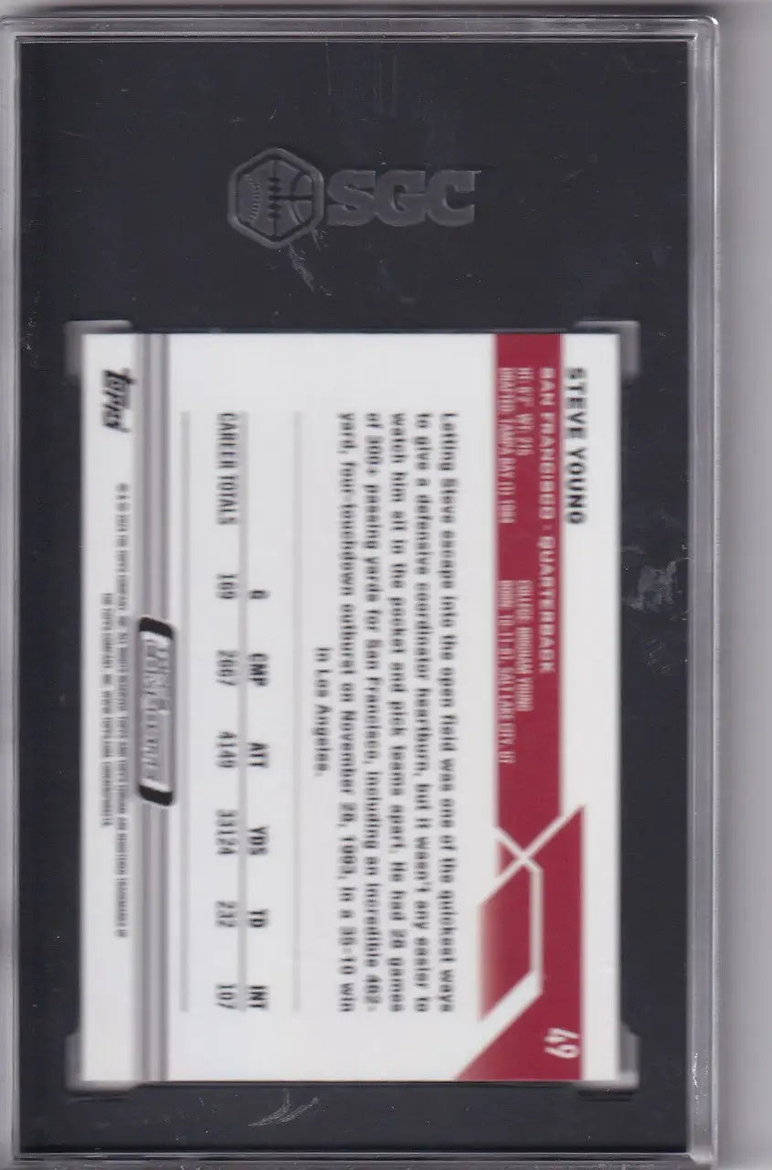 Graded 2023 Topps Composite Chrome #49 Steve Young SGC 9.5 San Francisco 49ers card