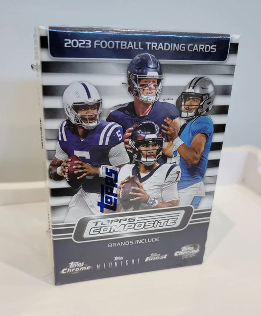 2023 Topps Composite Football Blaster box with exclusive parallels and trading cards