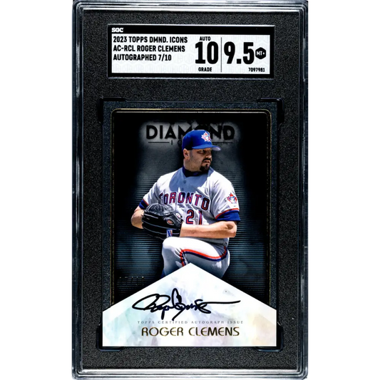 2023 Topps Diamond Icons #AC-RCL Roger Clemens SGC 9.5 MINT+ Auto 7/10 Toronto Blue Jays Baseball Card
