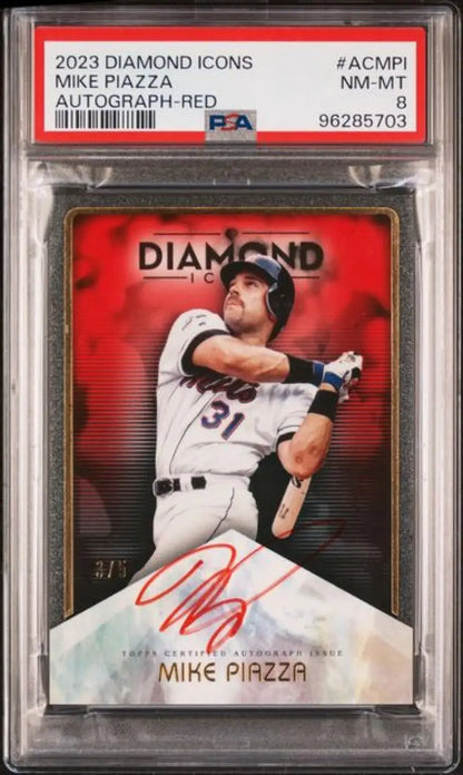 PSA-graded 2023 Topps Diamond Icons Mike Piazza baseball card #31 New York Mets