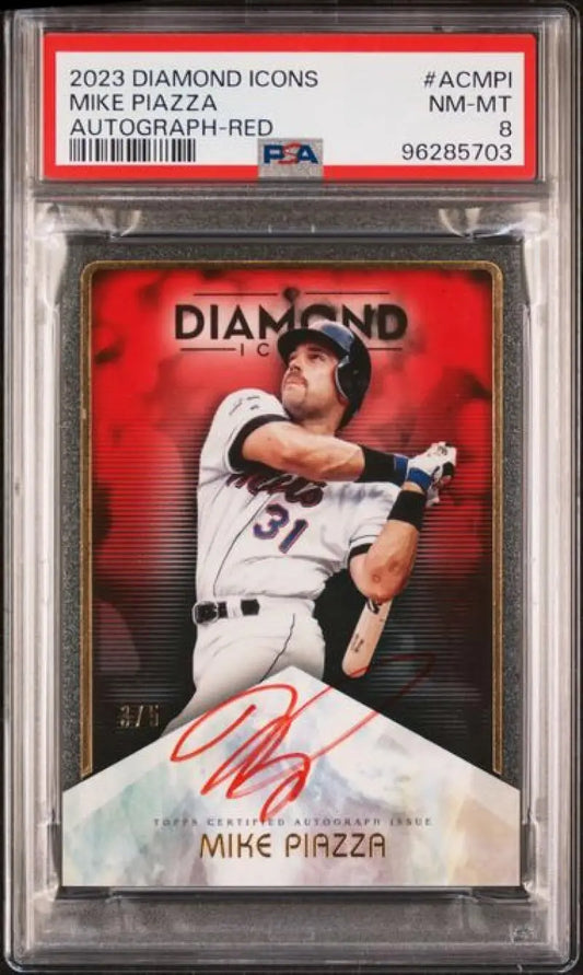 PSA-graded 2023 Topps Diamond Icons Mike Piazza baseball card #31 New York Mets