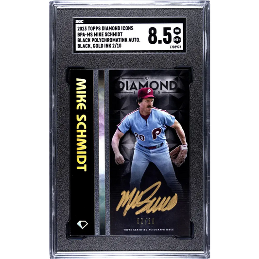 2023 Topps Diamond Icons #BPA-MS Mike Schmidt SGC 8.5 NM/MT+ Auto 2/10 Philadelphia Phillies Baseball Card