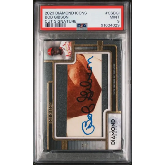 2023 Topps Diamond Icons #CSBGI Bob Gibson PSA 9 MINT Auto 2/4 St. Louis Cardinals Baseball Card