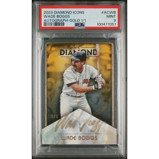 2023 Topps Diamond Icons Gold #ACWB Wade Boggs PSA 9 MINT Auto 1/1 Boston Red Sox Baseball Card