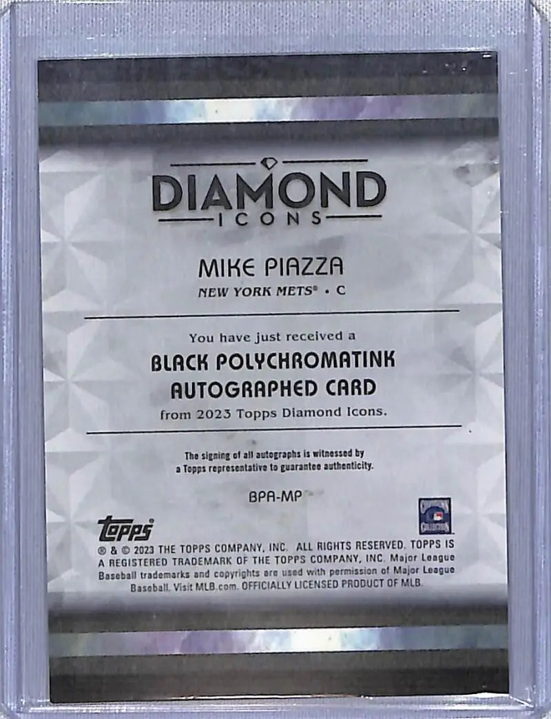 Mike Piazza autographed baseball card from 2023 Topps Diamond Icons PolychromatINK series