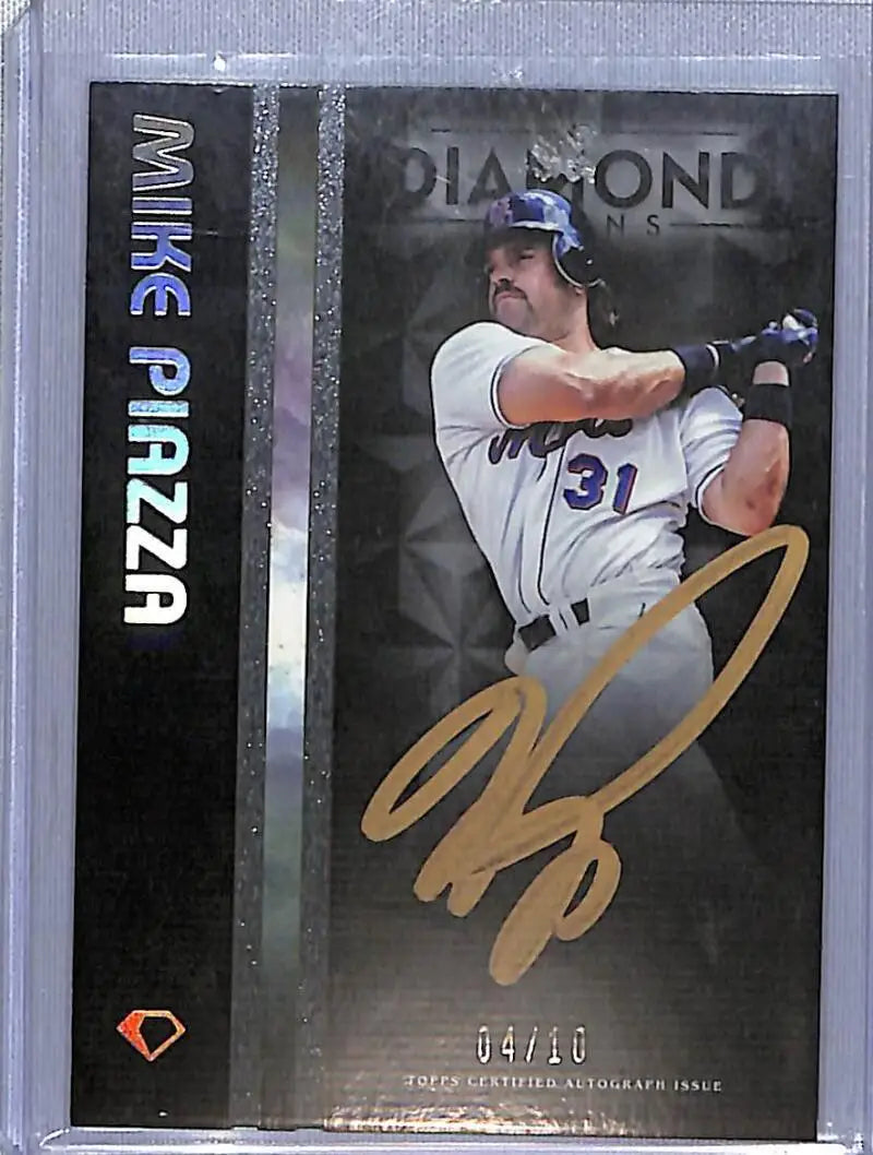 Diamond Icons Mike Piazza autographed baseball card from 2023 Topps Diamond Icons series