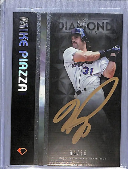Diamond Icons Mike Piazza autographed baseball card from 2023 Topps Diamond Icons series