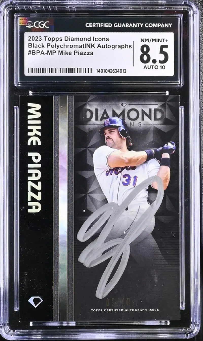 Graded Mike Piazza New York Mets Baseball Card #31 CGC 8.5 in protective holder