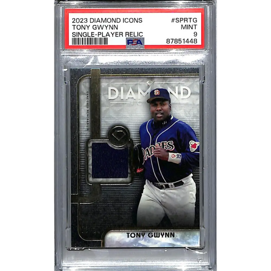 2023 Topps Diamond Icons #SPRTG Tony Gwynn PSA 9 MINT MEM Auto 3/10 San Diego Padres Baseball Card