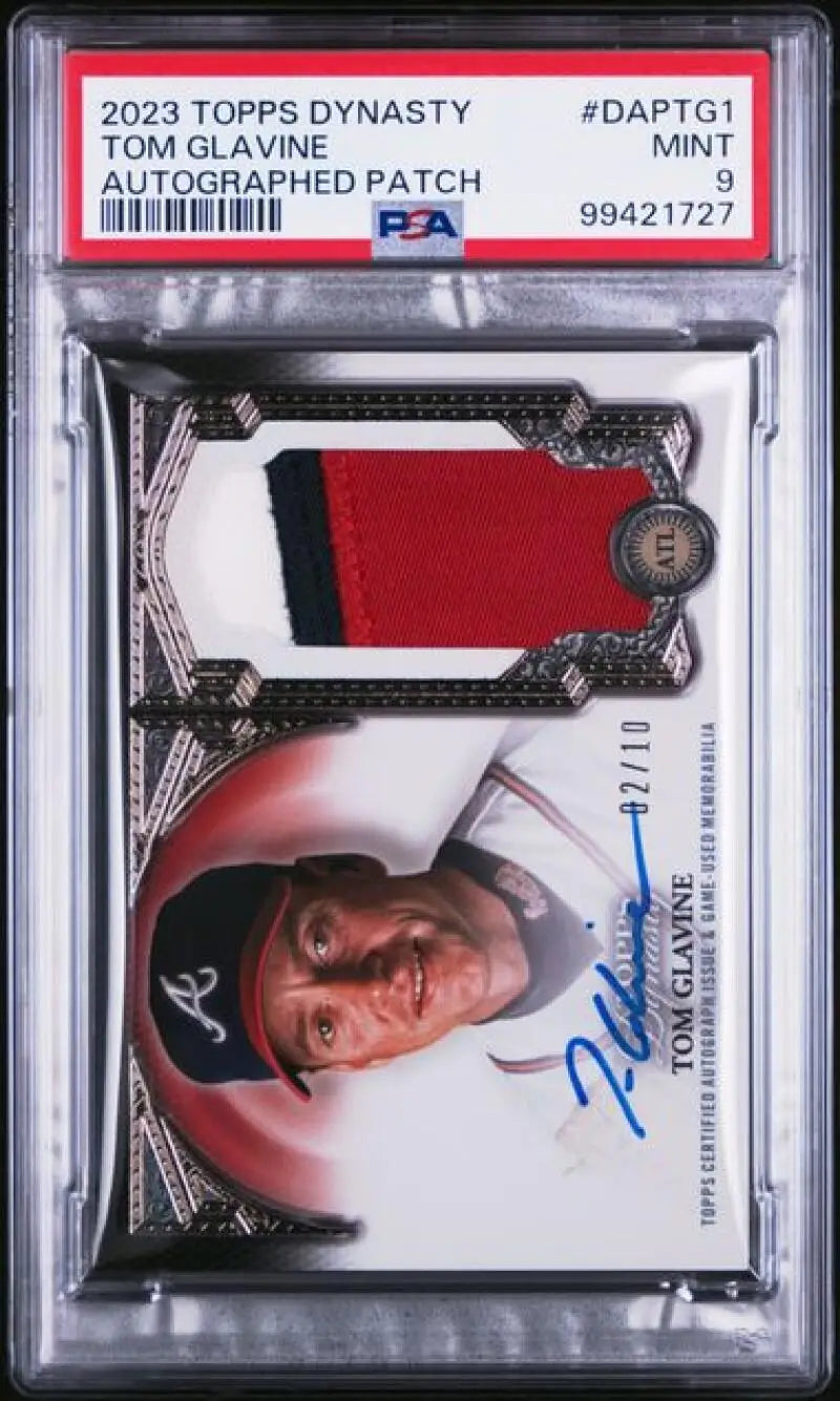 2023 Topps Dynasty Tom Glavine Atlanta Braves Baseball Card with Autograph and Game Patch