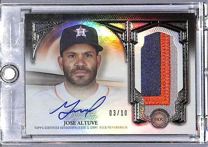 Jose Altuve Houston Astros Topps Dynasty Dynastic trading card with autograph and memorabilia