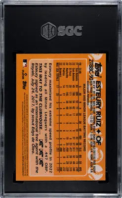 Graded Topps Esteury Ruiz baseball card 2023 Topps Esteury Ruiz #2T88C-90 CHR 88 SGC 10