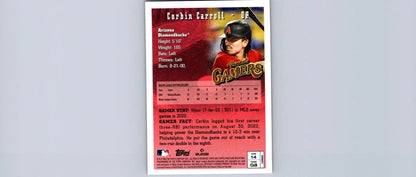 Corbin Carroll baseball card from 2023 Topps Finest Flashbacks #14 collectible set