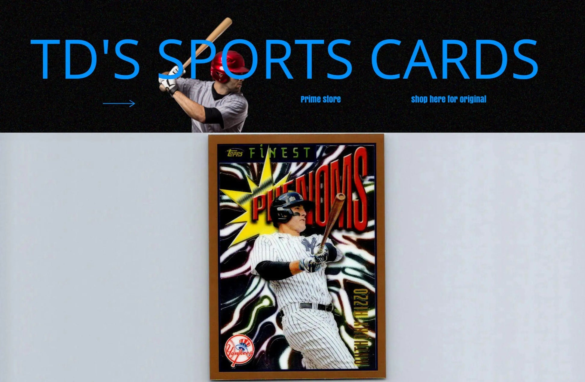Framed baseball card of Anthony Rizzo from Topps Finest Flashbacks 2023 collection