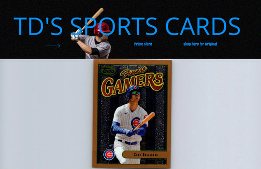 Baseball card of Cody Bellinger in Cubs uniform from Topps Finest Flashbacks
