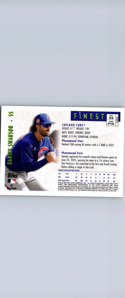 Dansby Swanson baseball card from 2023 Topps Finest Flashbacks series #33