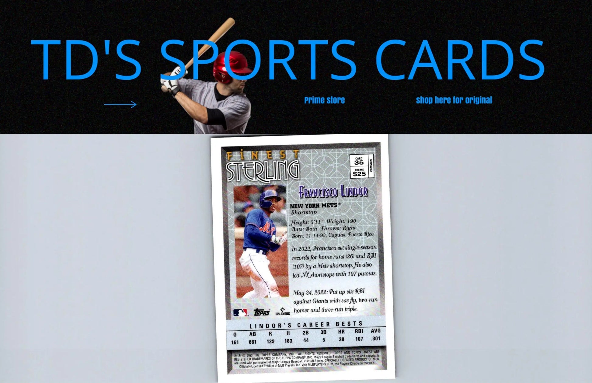 Francisco Lindor baseball card from Topps Finest Flashbacks #35 collectible series