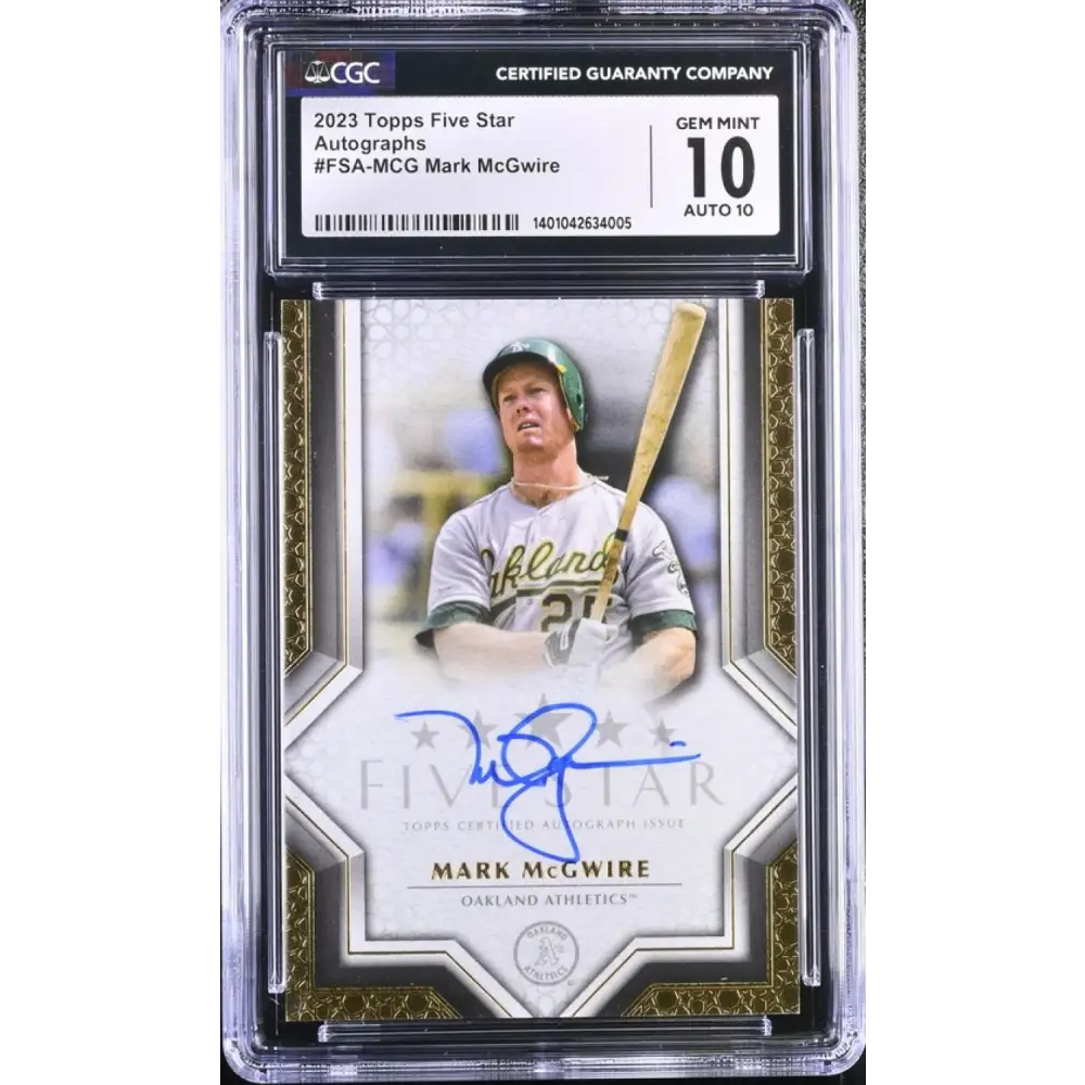 2023 Topps Five Star #FSAMCG Mark McGwire CGC 10 Gem Auto Oakland Athletics Baseball Card