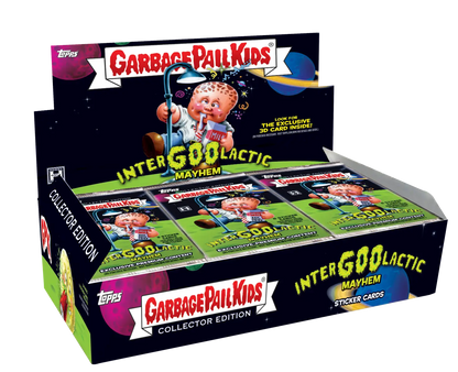 Display box for Garbage Pail Kids InterGOOlactic trading card packs in Hobby Collector Box