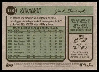 2023 Topps Heritage #138 Jack Suwinski NM-MT RC Rookie Pirates ID:73380 - Trading Cards